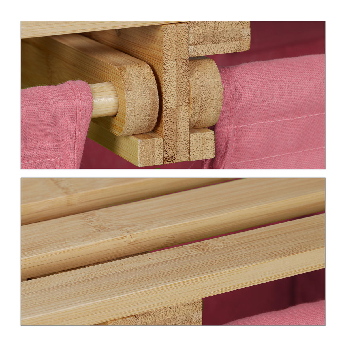 KÔŠ na prádlo - viacfarebná, drevo/textil (64/73/33cm) - Relaxdays