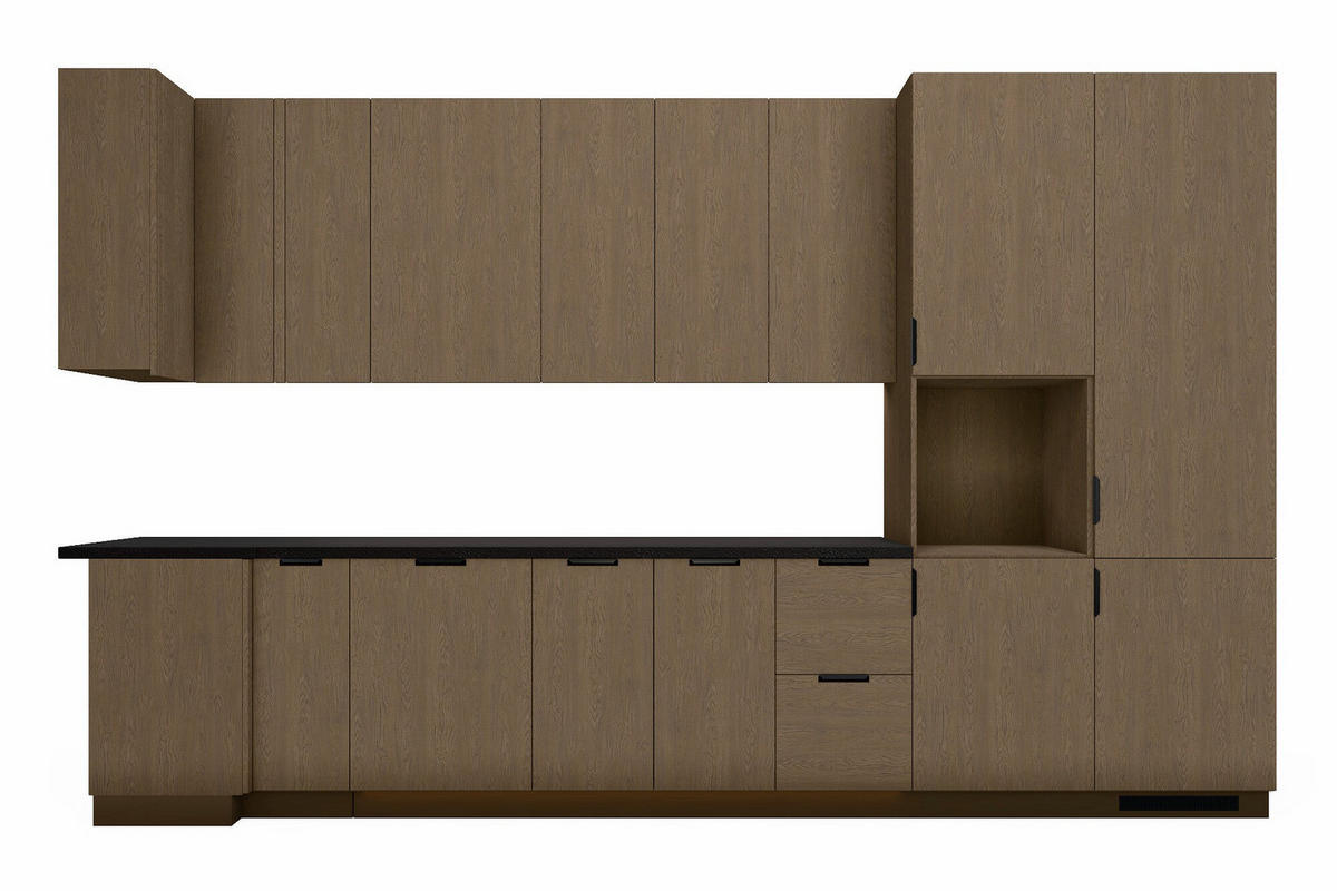 L-KÜCHE Sorento Dunkle Eiche – 399 × 299 cm – KÜ-SOREN-010 - Dunkelbraun, Holzwerkstoff (399/247/299cm) - ROYAL24_MARKT