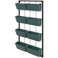 PFLANZENTREPPE, Blumenregal für Garten, Dunkelgrün, 52,5 x 14 x 90 cm - Schwarz, Metall (14/90/52.5cm) - Outsunny