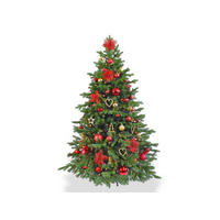 LAALU WEIHNACHTSBAUM geschmückt künstlich mit 106 Stk Kugeln CHRISTMAS STARS 180 cm mit Metallständer - Rot/Goldfarben, Kunststoff (180cm) - LAALU