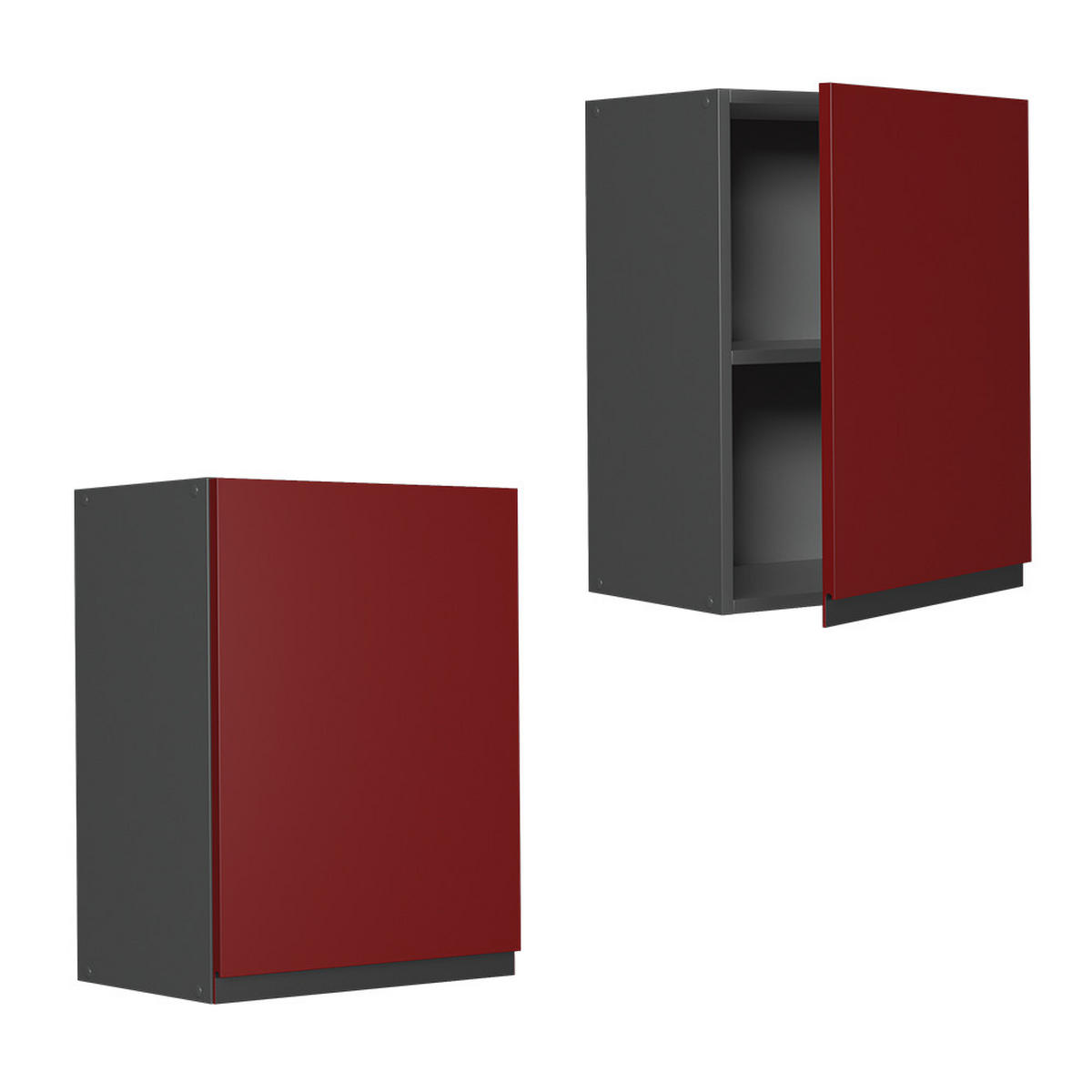 HÄNGESCHRANK R-Line Rot 45 cm J-Shape - Anthrazit/Rot, Holzwerkstoff (45/60/31cm) - Vicco