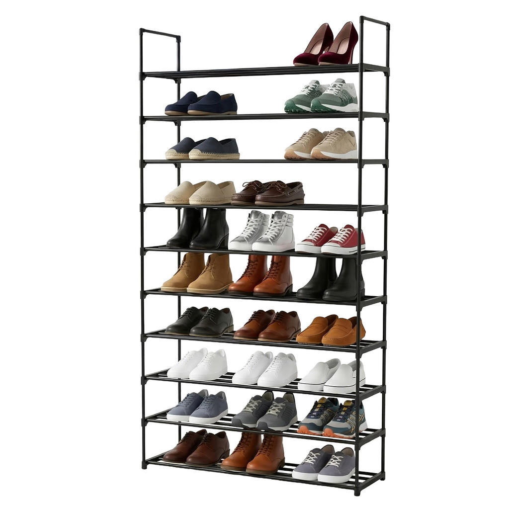 Relaxdays REGÁL Černý 10 polic 94 cm