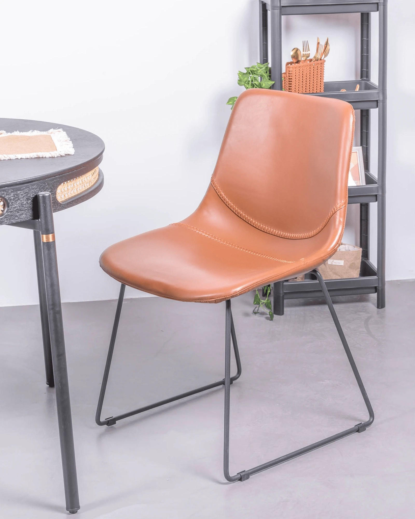 STÜHL-SET 2 Stück Kunstleder, Leder Orange - Orange, Textil (49/82/52cm) - Nest Dream