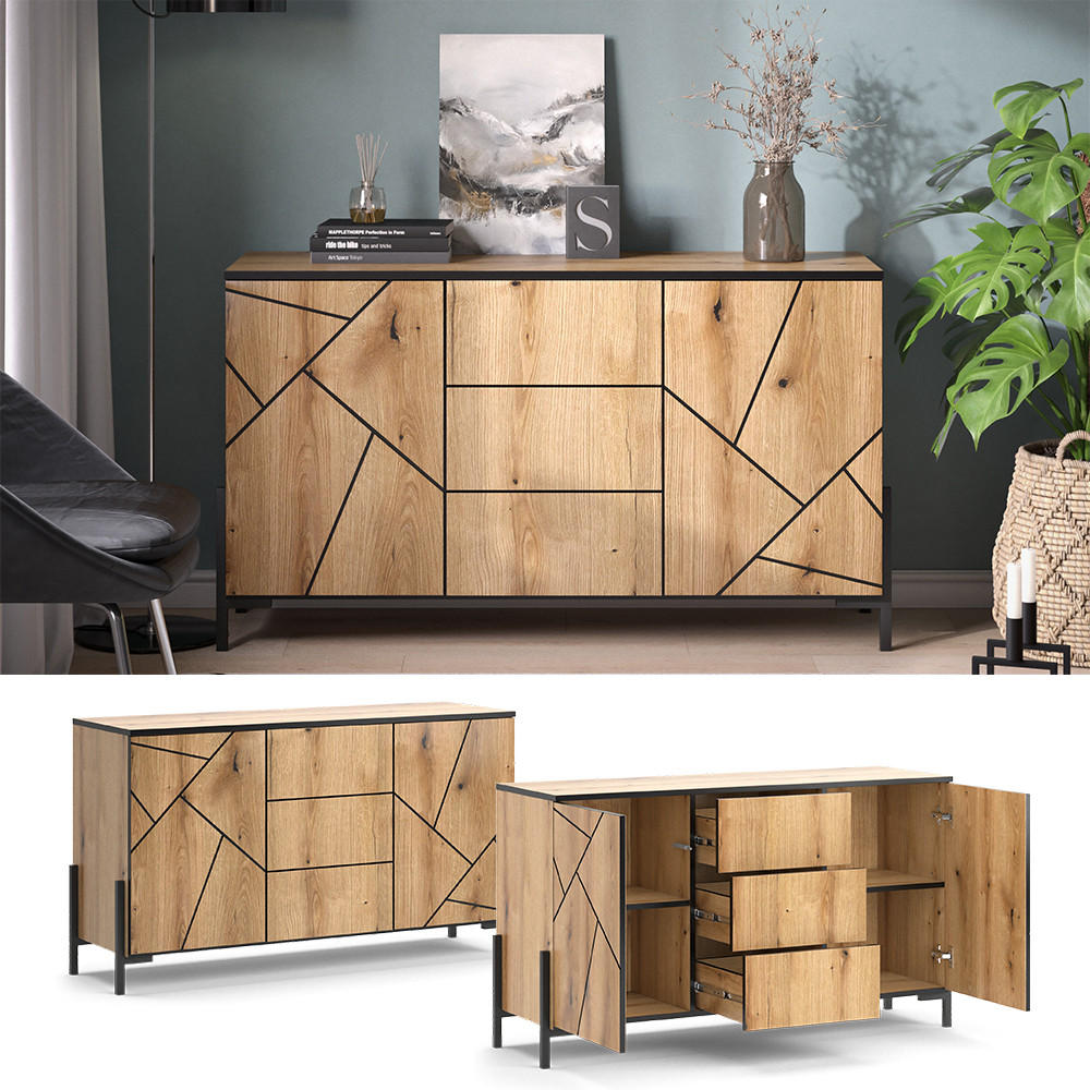 KOMMODE Hatto Eiche 124 x 69.6 cm - Eichefarben, Holzwerkstoff (124/69.6/39.7cm) - Vicco