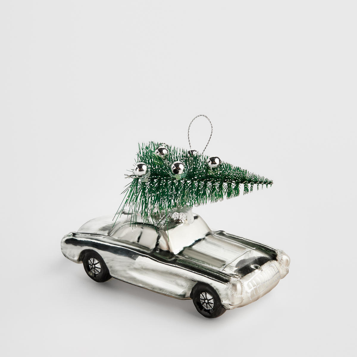 GLASKUGEL Sleitar, Silber, 8 x 6 x 12 cm, Dekorative Weihnachtsdeko - Silberfarben, Glas (6/8/12cm) - home&you