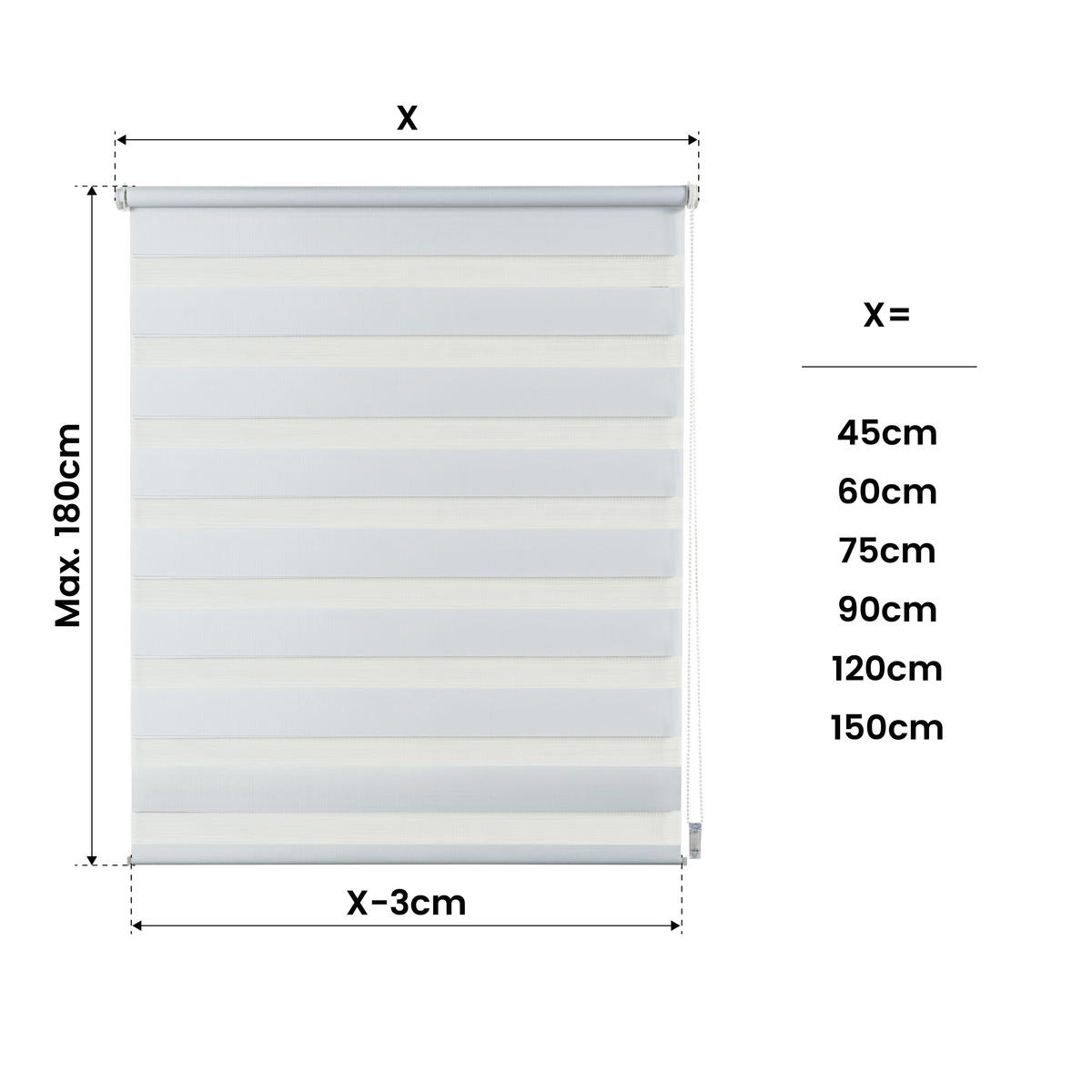 DOPPELROLLO Weiß, 90 cm x 180 cm - Weiß, Kunststoff (90/180cm) - STORESDECO