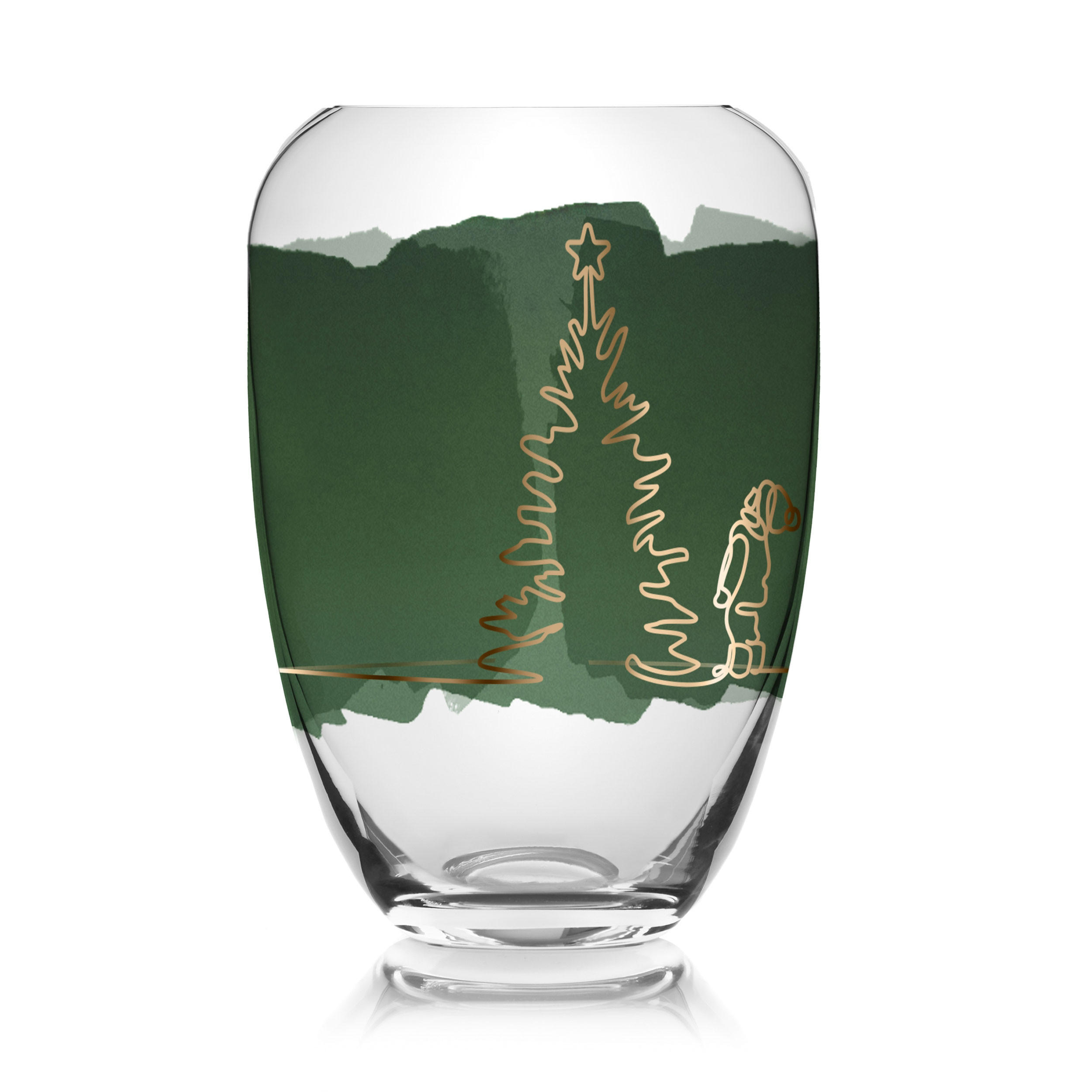 VASE Christmas Classic, Glas, Bunt, 30 cm - Multicolor, Glas (30cm) - Goebel
