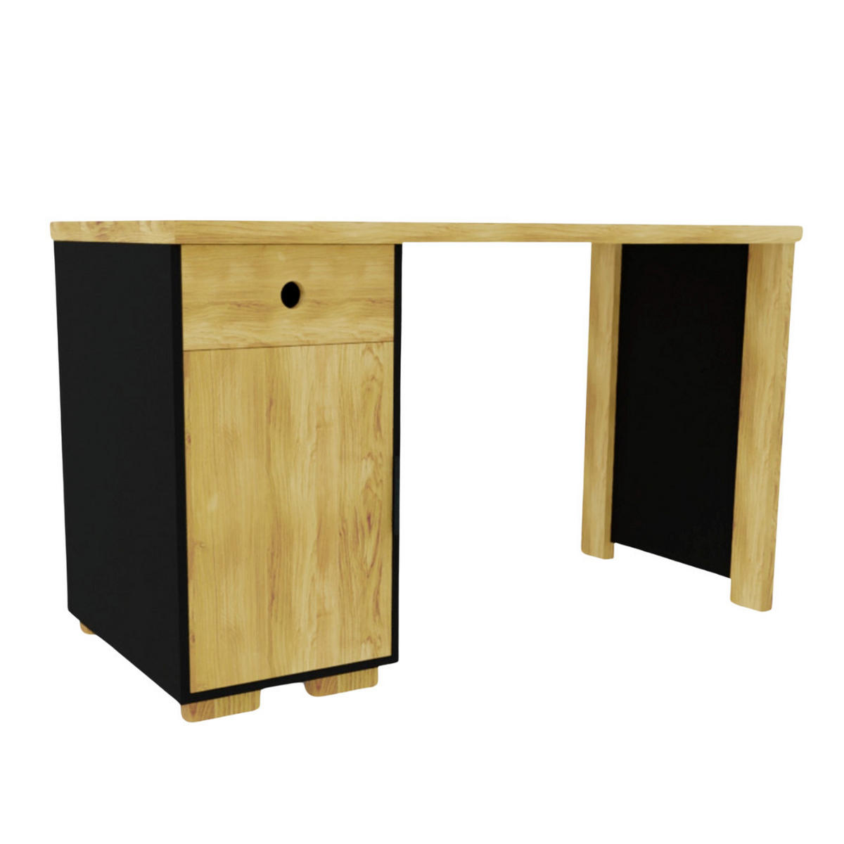 COMPUTERTISCH aus Massivholz fürs Arbeitszimmer CARLA - Eichefarben, Holz (60/150/75cm) - Rawood Furniture