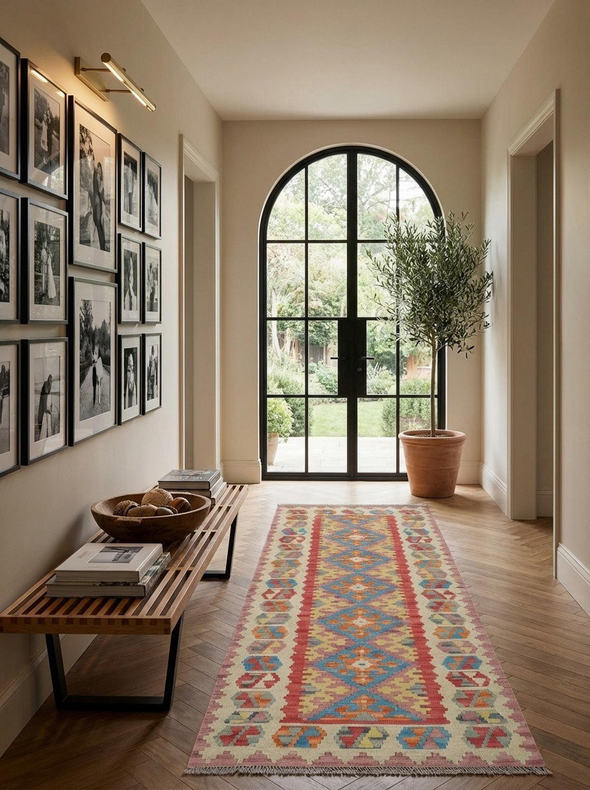 HANDWEBTEPPICH Kelim Gashgai Rot 240/85 cm Schurwolle - Rot, Textil (85/240cm) - Looma