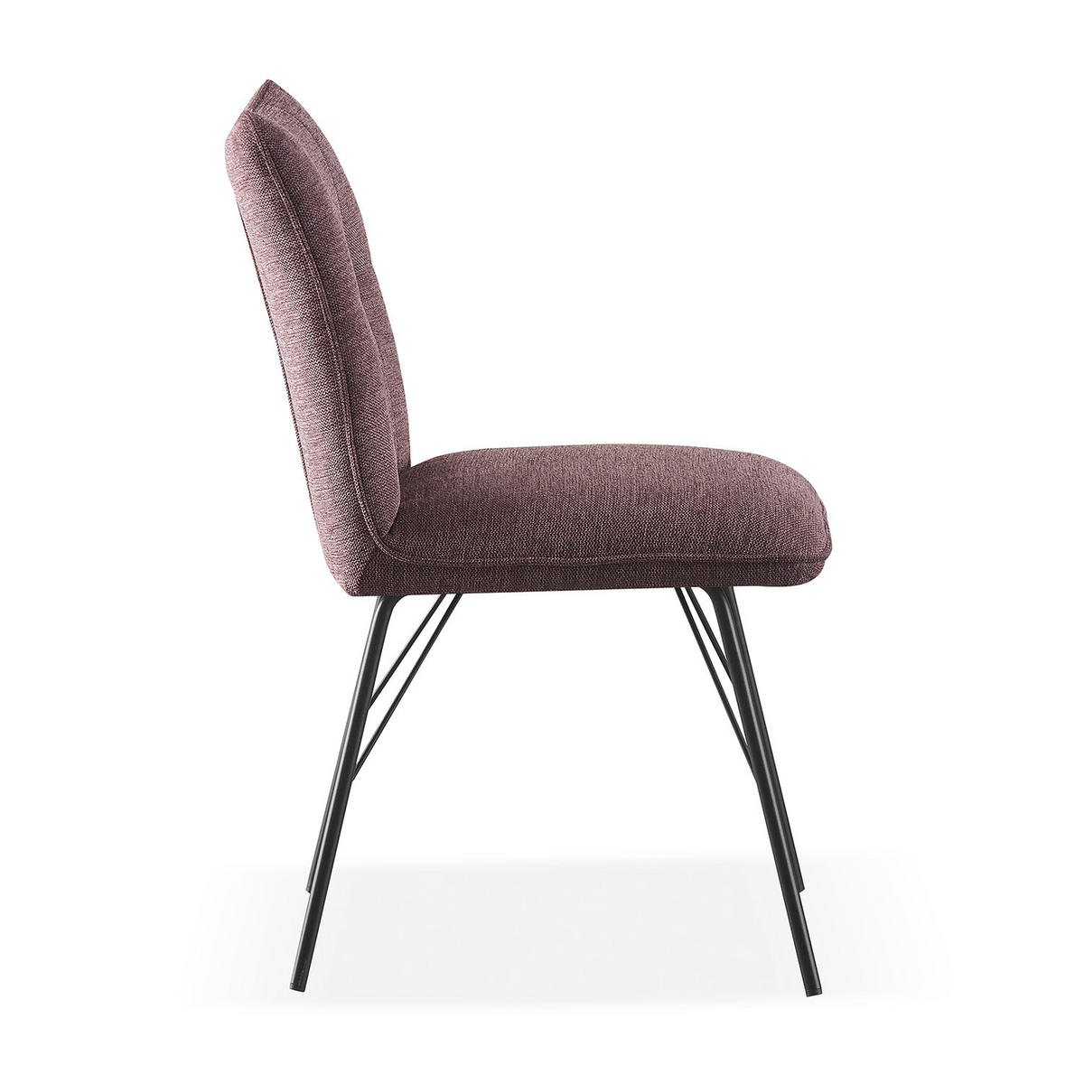 STUHL NELE Merlot 2 Stück - Rot, Textil/Metall (46/85/60cm) - B&D Home