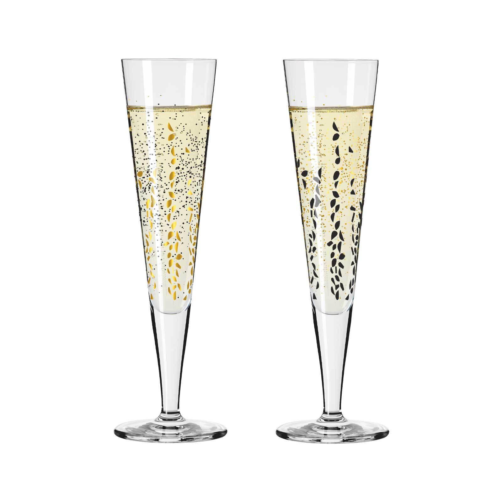 CHAMPAGNERGLÄSER Goldnacht gold 205 ml 2er Set - Goldfarben, Glas (0.205L) - Ritzenhoff