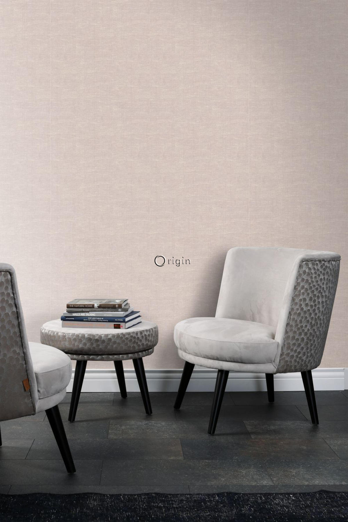 TAPETE Leinen-Optik 53 cm x 10.05 m - Pink, Papier (53/1000cm) - Origin Wallcoverings