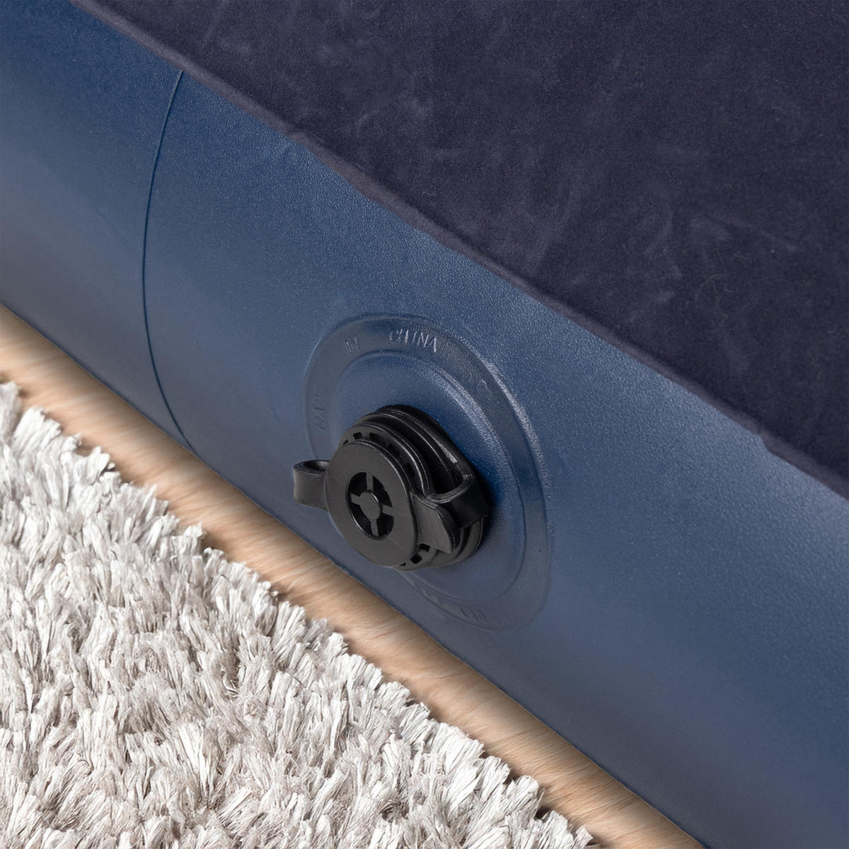 LUFTBETT Luftmatratze Camping 2 Personen 203x152x22cm blau 2 Kissen & Luftpumpe - Blau, Kunststoff (152/203cm) - Avenli