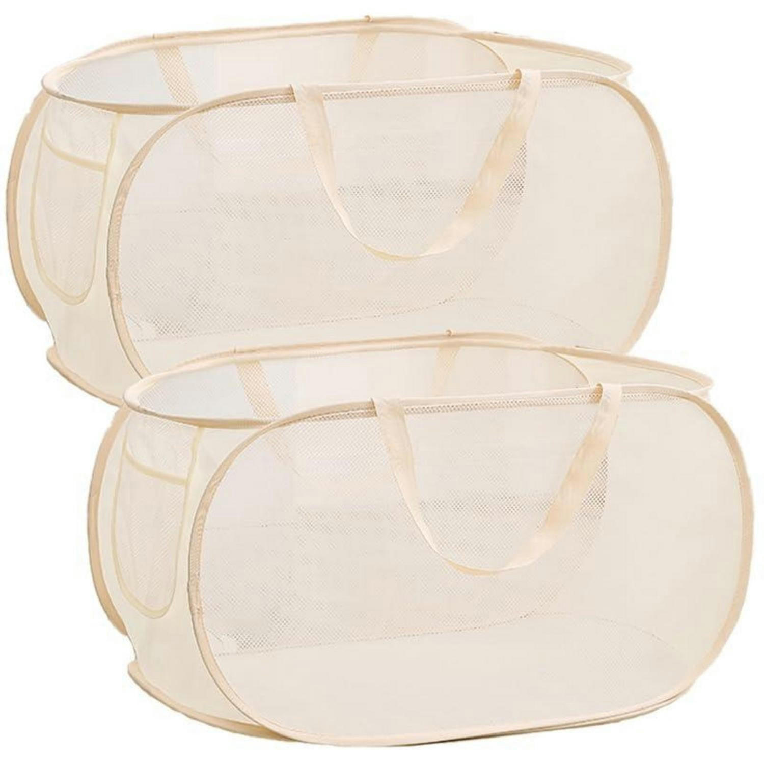 FALTBARER Wäschekorb 2-teiliges Set Beige 57 x 36 x 36 cm - Beige, Textil (6/2/11cm)