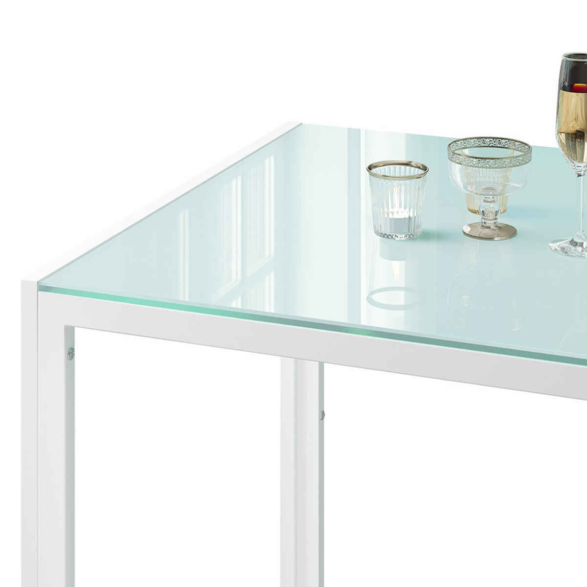 ESSTISCH Grand Weiß - Weiß, Glas (70/120/75cm) - Vicco