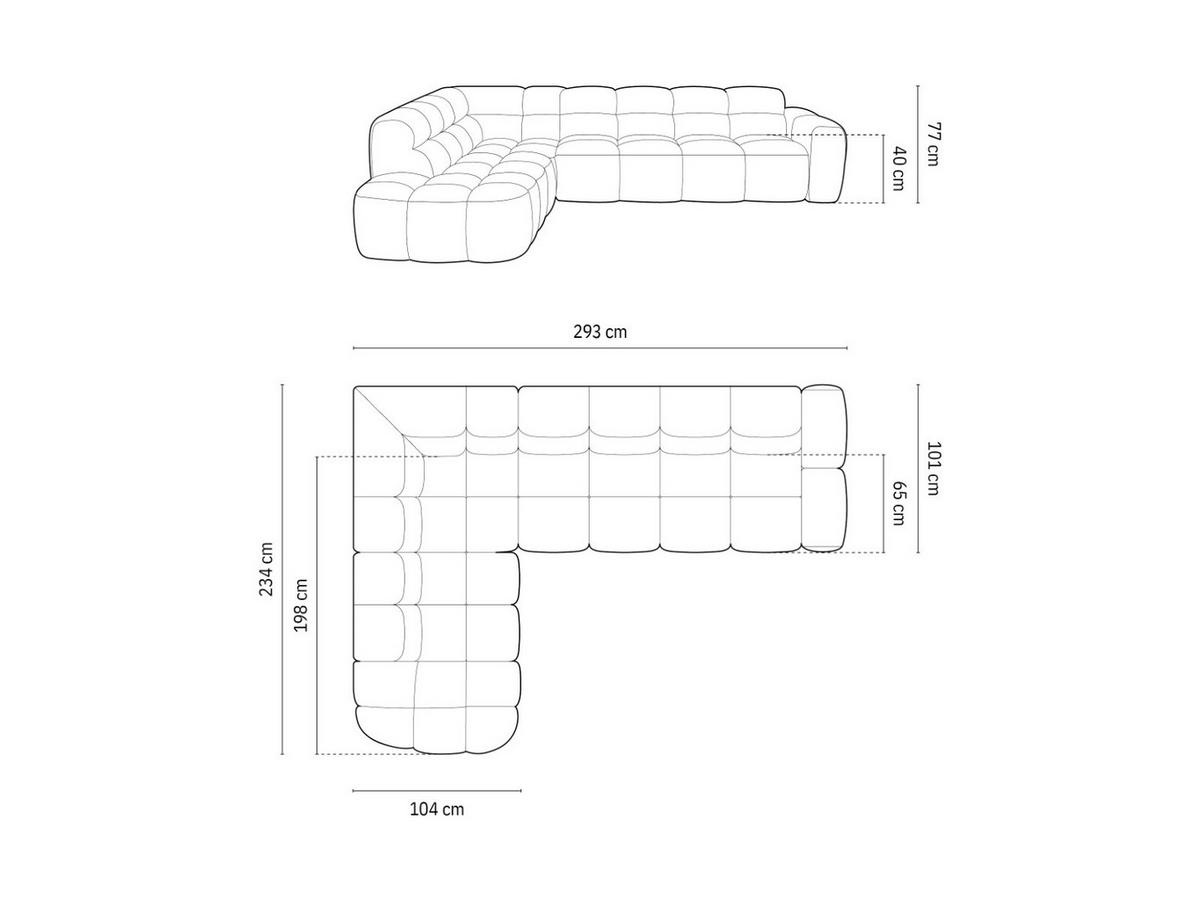 ECKSOFA links Lisa aus Samt terrakotta 5 Sitzplätze - Terracotta, Textil (234/293cm) - Micadoni