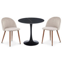 ESSGRUPPE LOIRE/NAVIA 3er Set schwarz - Schwarz, Metall - IDIMEX