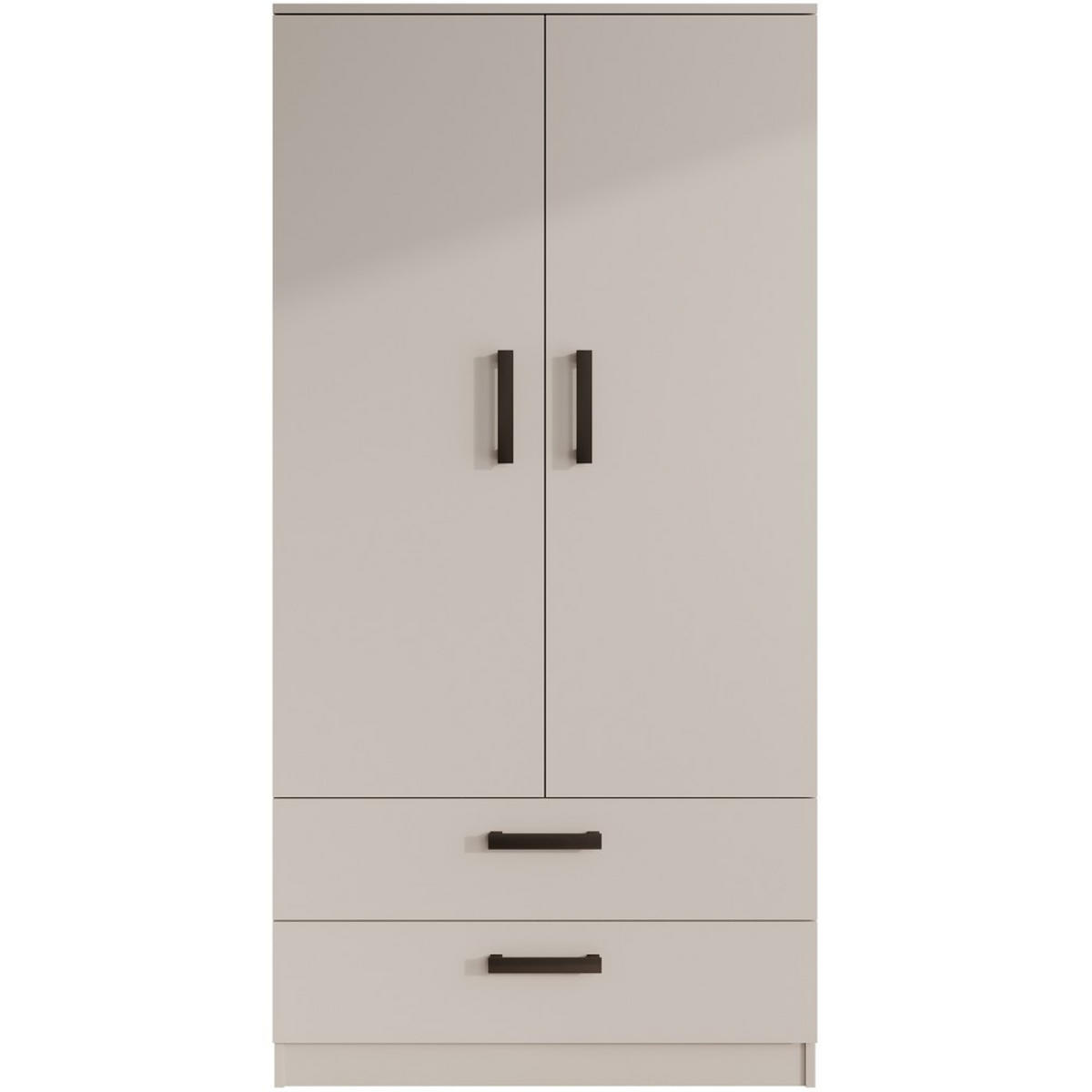 DREHTÜRENSCHRANK Trend, mit Schubladen, Kaschmir - Kaschmir/Schwarz, Holzwerkstoff (90/180/50cm) - Beautysofa