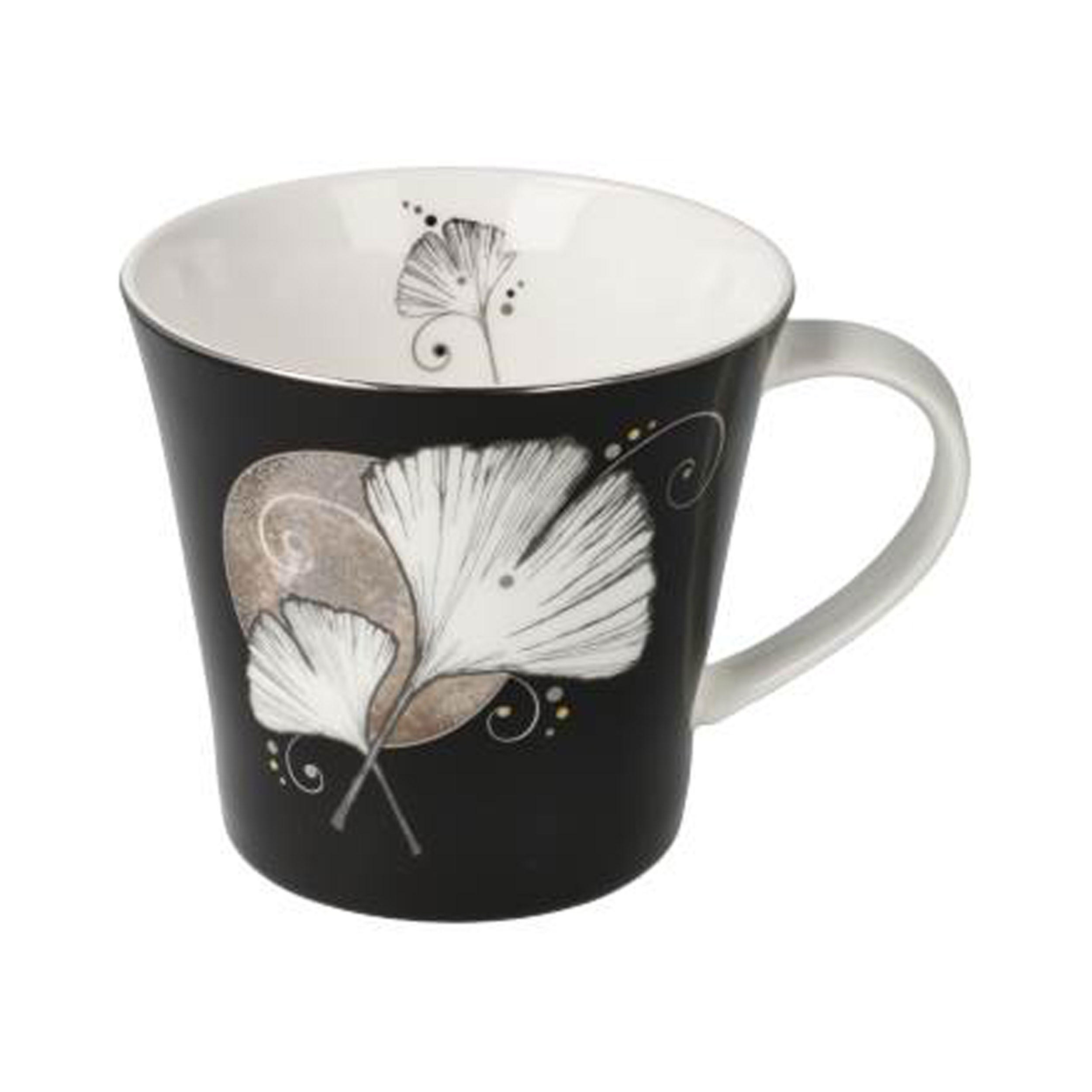 TEETASSE Ginkgo Schwarz, Fine Bone China - Multicolor, Keramik (0.35L) - Goebel