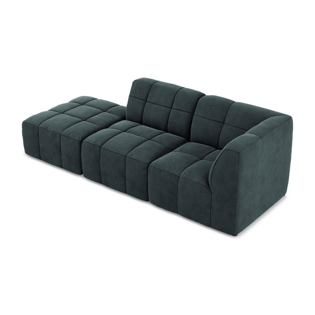 Thumbnail - Makamii Ecksofa, Petrol, Textil, Holzwerkstoff, 3-Sitzer, 240x90 cm, Hergestellt in Europa, Oeko-Tex®, Wohnzimmer, Sofas...