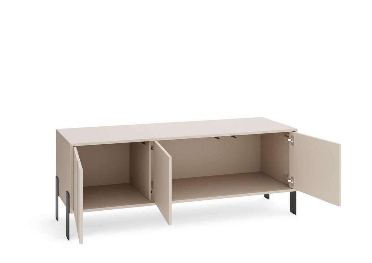 TV-SCHRANK Natan 150cm, dreitürig, mit Metallfüßen, kaschmir - Kaschmir, Kunststoff (150/57/40cm) - Margaret Hadas24