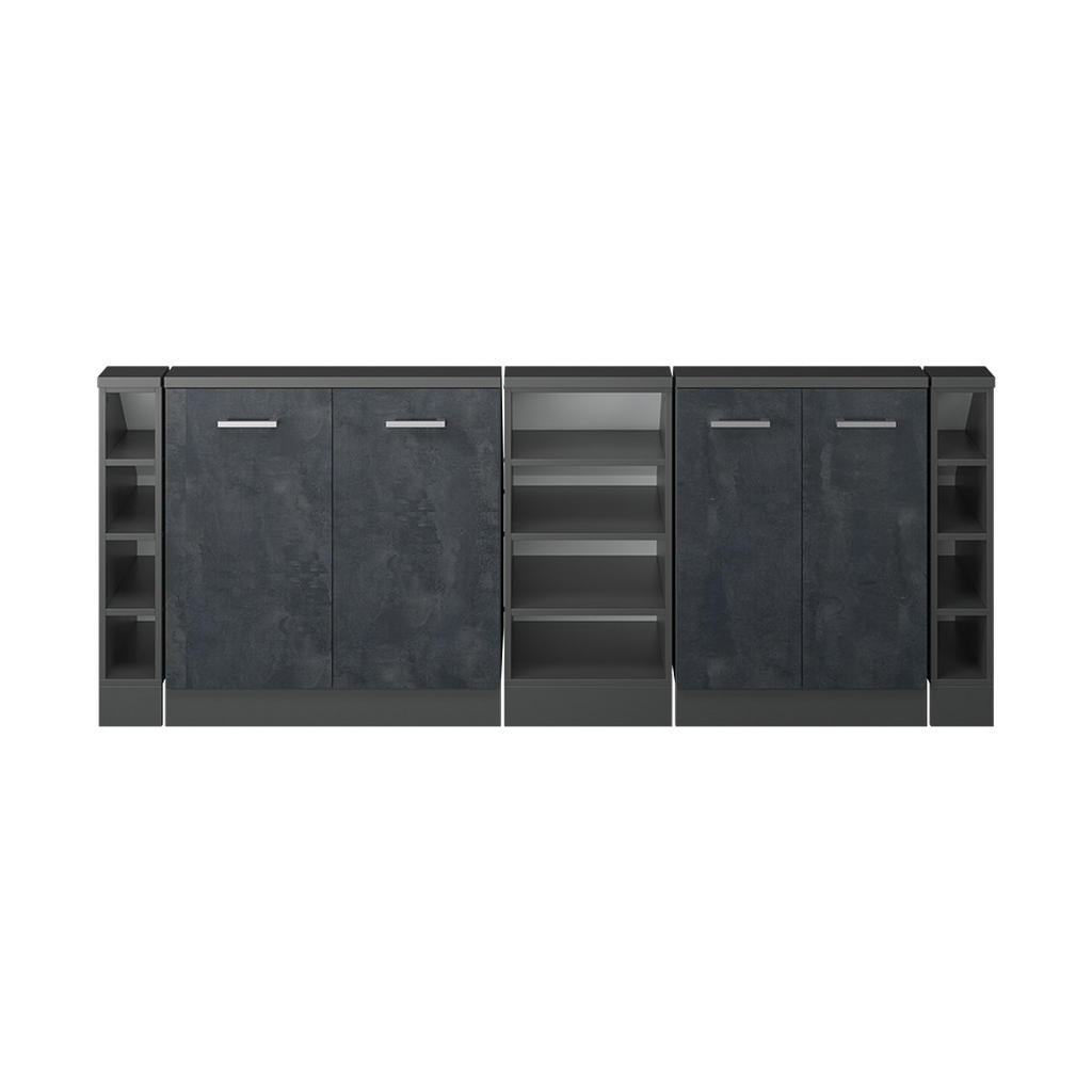 Vicco Dachschrägenschrank-Set | Schwarz, Anthrazit