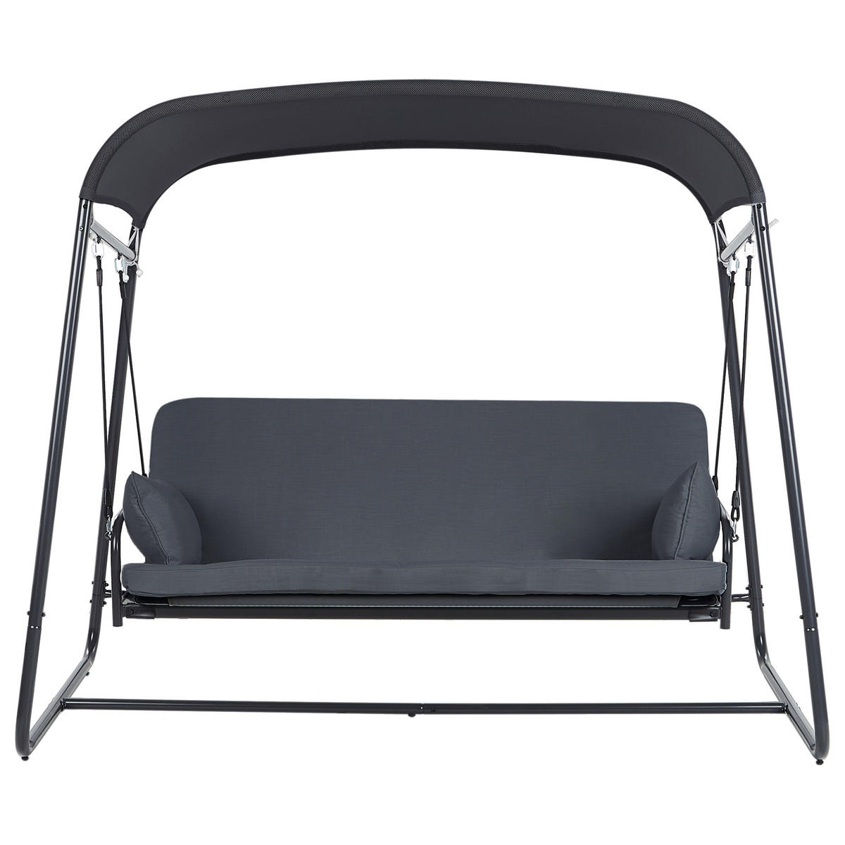 HOLLYWOODSCHAUKEL Grau Marsciano - Grau, Metall (217/182/129cm) - Beliani