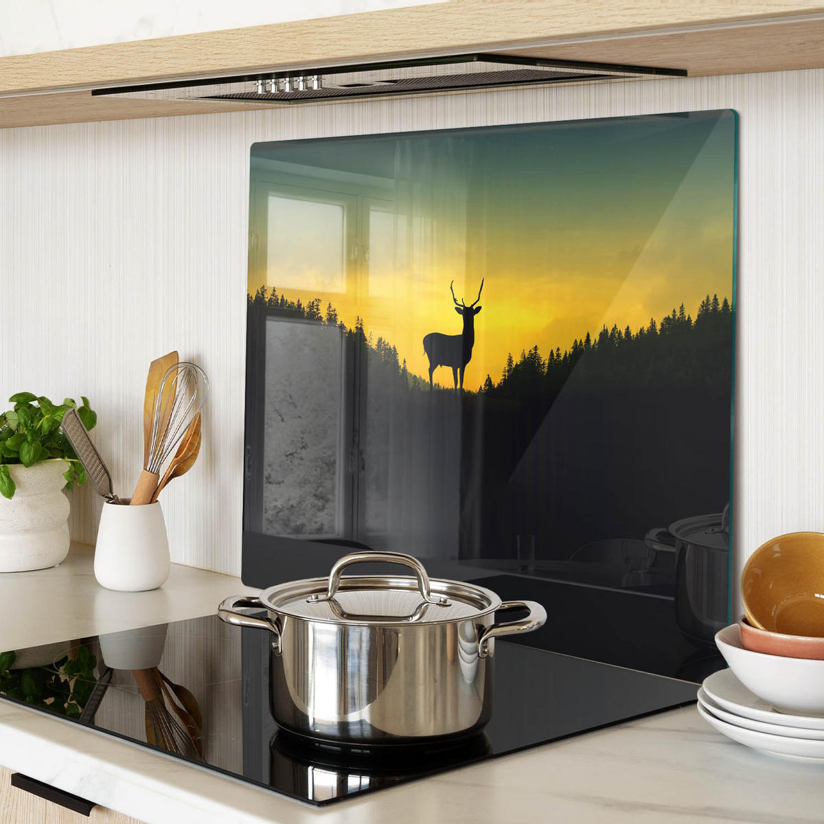 GLASPLATTE 60x52 cm Reh - Gelb, Glas (60/0.4/52cm) - TULUP