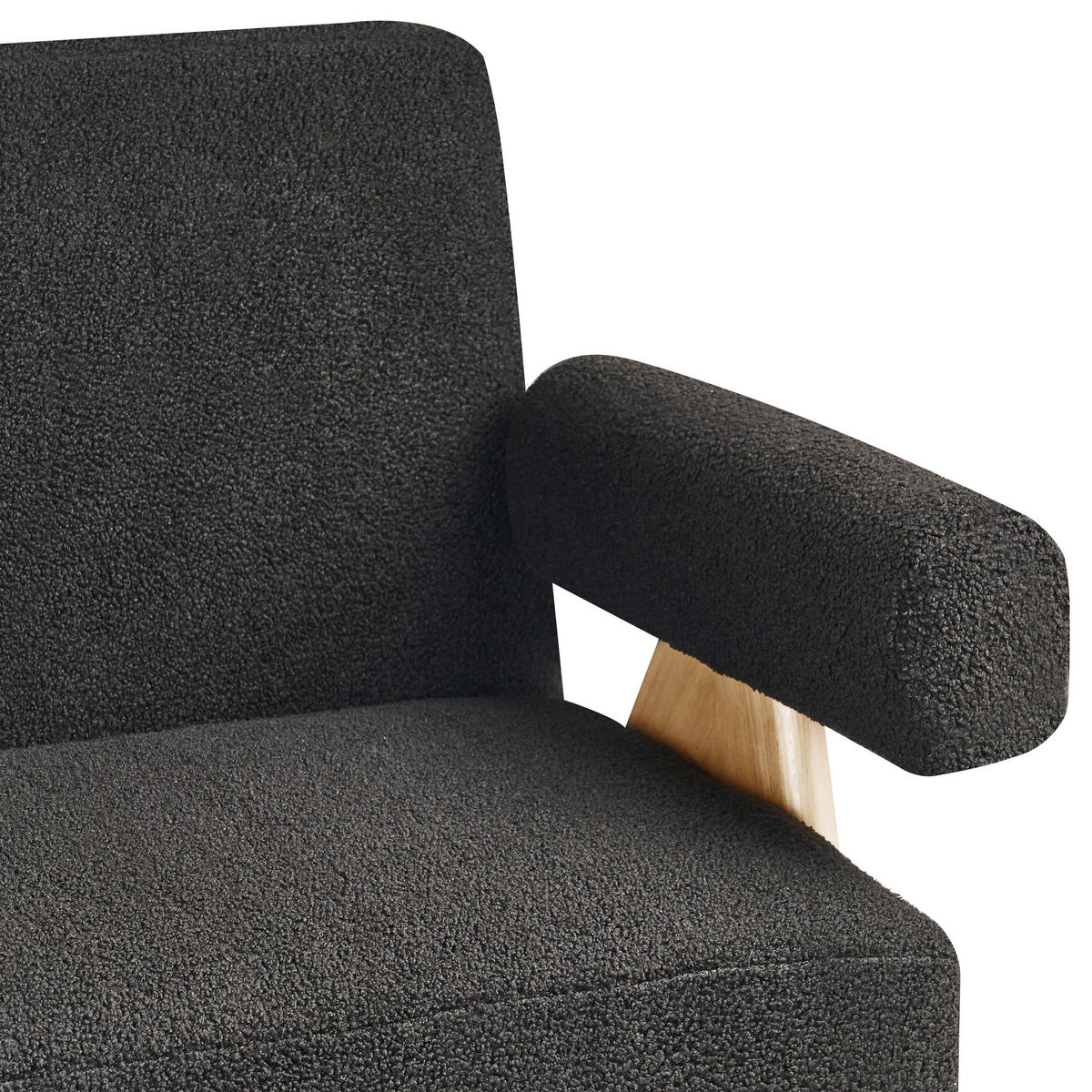 2-SITZER-SOFA Bouclé Schwarz/Hellbraun Tamre - Schwarz, Textil (148/79/78cm) - Beliani