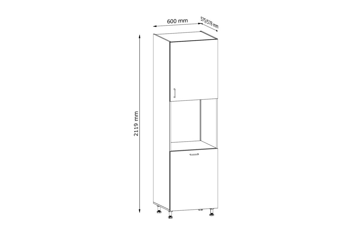 UMBAUSCHRANK 60 cm – Velmora D60P P/L Grau/Hochglanz – Grau / Hochglanz / Links - Grau, Holzwerkstoff (60/212/58cm) - ROYAL24_MARKT