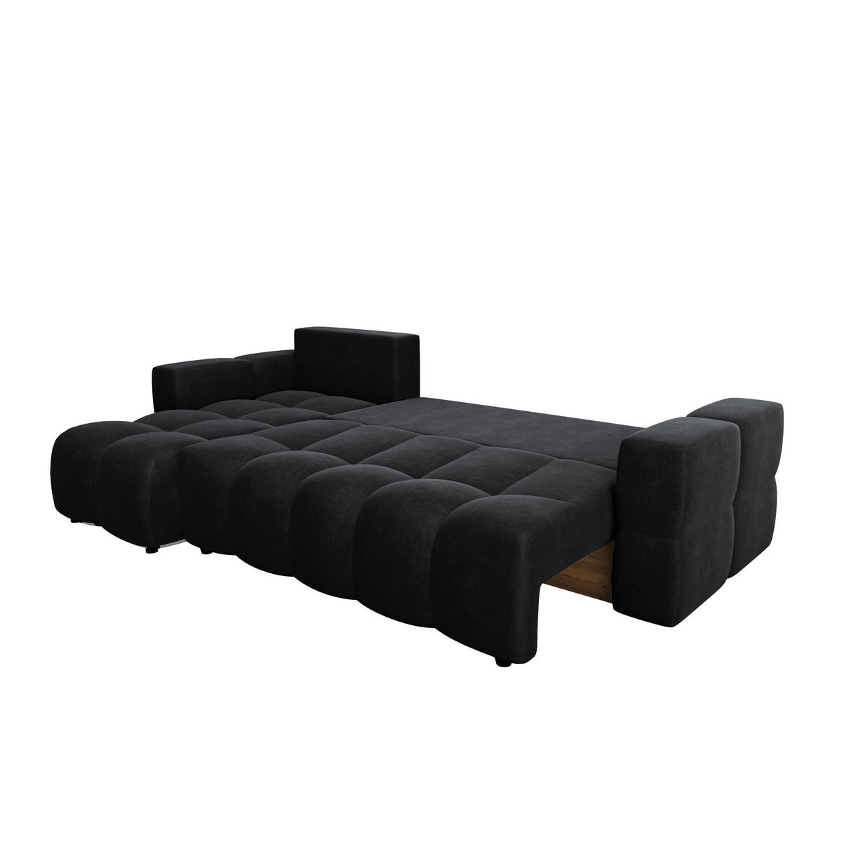 ECKSOFA LINKS Samt Dunkles Anthrazit 286cm - Anthrazit, Textil (169/286cm) - Sia Home