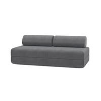 2-3-SITZER-SCHLAFSOFA aus grauem Cord - Grau, Textil (95/70.5/190cm) - Kimo
