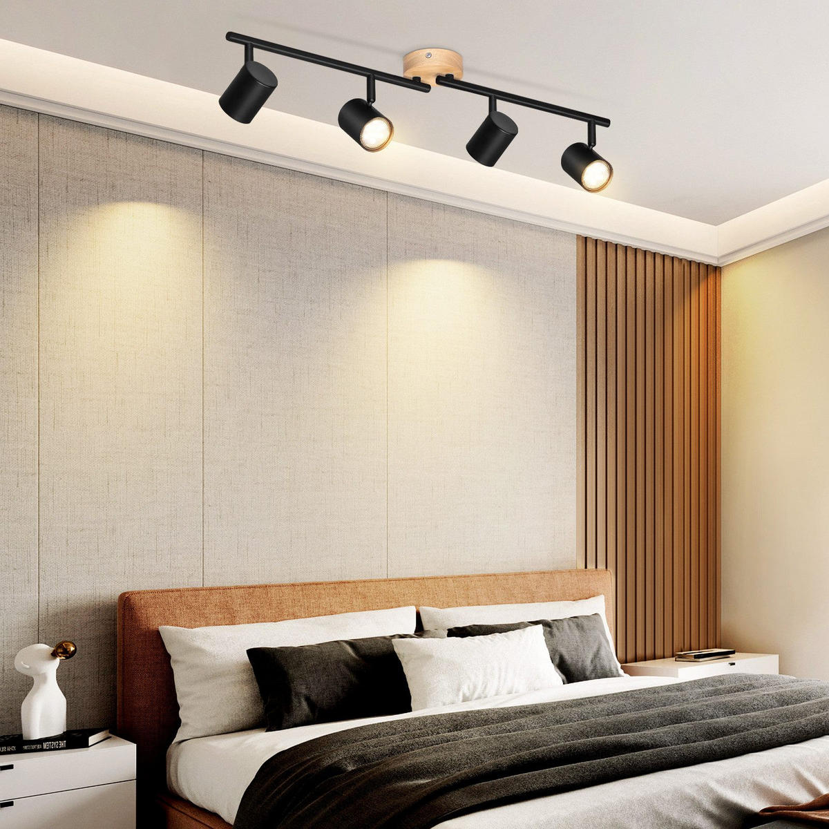 STRAHLER Hersfeld 4-flammig 71/6.5/16.5 cm - Schwarz, Metall (71/6.5/16.5cm) - Nettlife