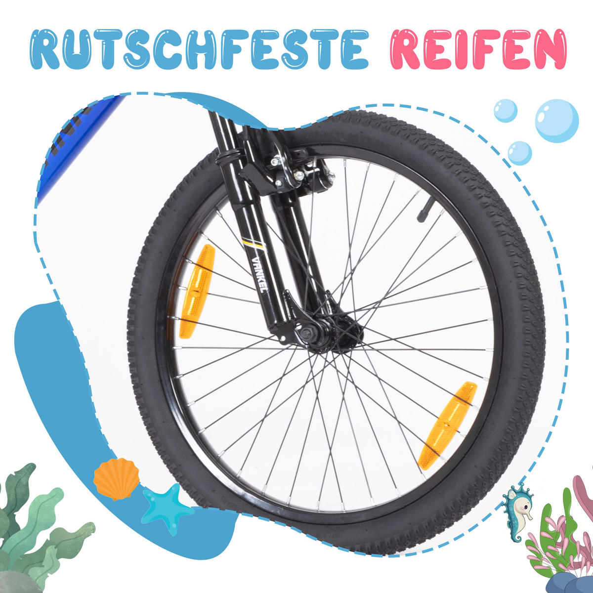 KINDERFAHRRAD 20 Zoll - Blau mit V-Bremsen und 6-Gang-Schaltung - Stahlrahmen - Blau, Metall (84cm) - Oxeza