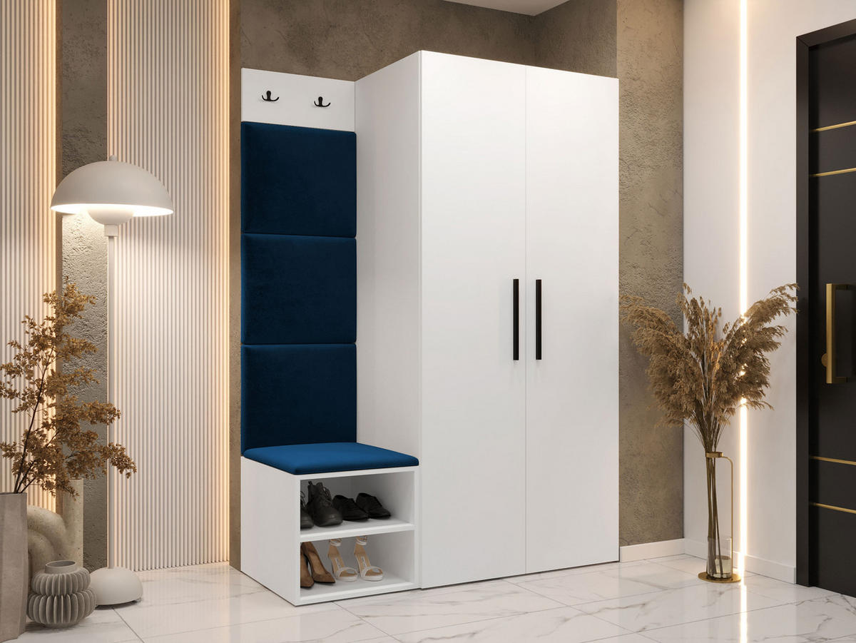 GARDEROBEN-SET Medi IV - Blau/Schwarz, Holzwerkstoff/Kunststoff (80/191/50cm) - MIRJAN24