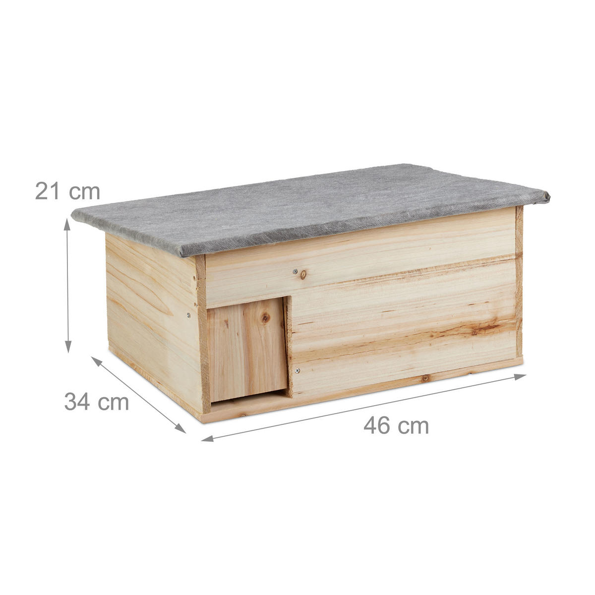 IGELHAUS - Hellbraun, Holz/Textil (46/21/34cm) - Relaxdays