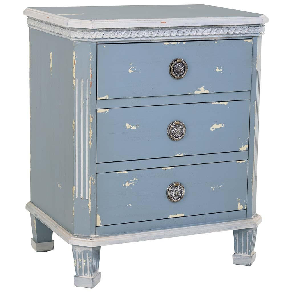 NACHTTISCH aus Holz, blau, 50x35x60cm - Blau, Holz (50/60/35cm) - Wanderlust