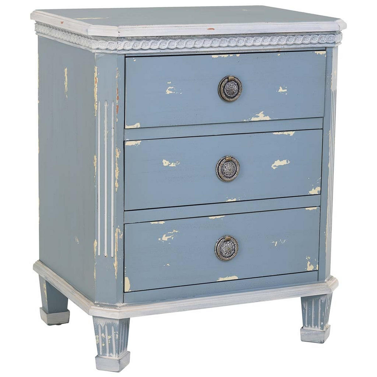 NACHTTISCH aus Holz, blau, 50x35x60cm - Blau, Holz (50/60/35cm) - Wanderlust