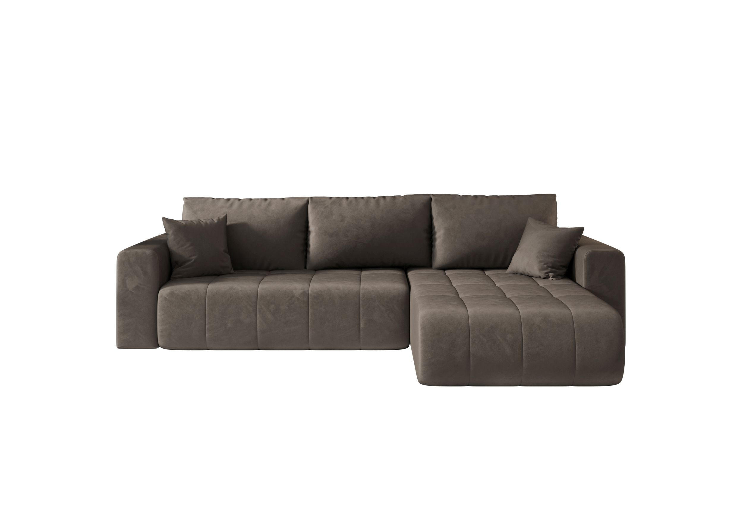 ECKSOFA mit Schlaffunktion MILO R Monolith 15 Rechts - Braun, Textil (280/175cm) - Bedante