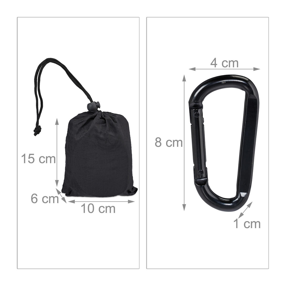 HOUPACÍ síť - černá, kov/textil (6cm) - Relaxdays