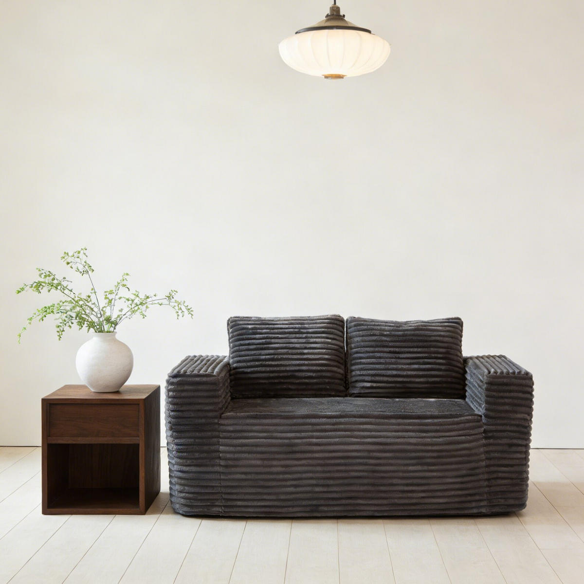 2-SITZER SOFA Cord Grau - Grau, Textil (160/58/88cm) - WISHDOR