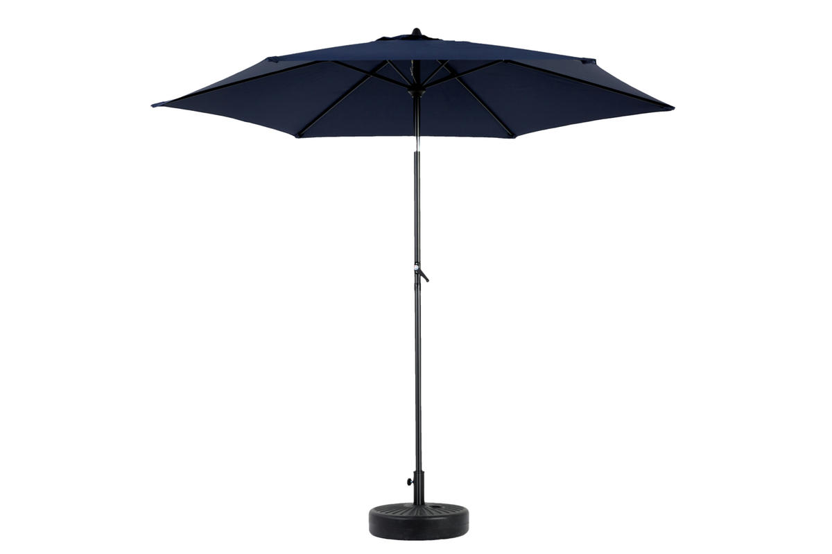 DOPPEL-SONNENSCHIRM aus Stahl 264x264x250 cm in Blau mit Kurbel & Neigefunktion - Blau, Metall (264/264cm) - Modfu