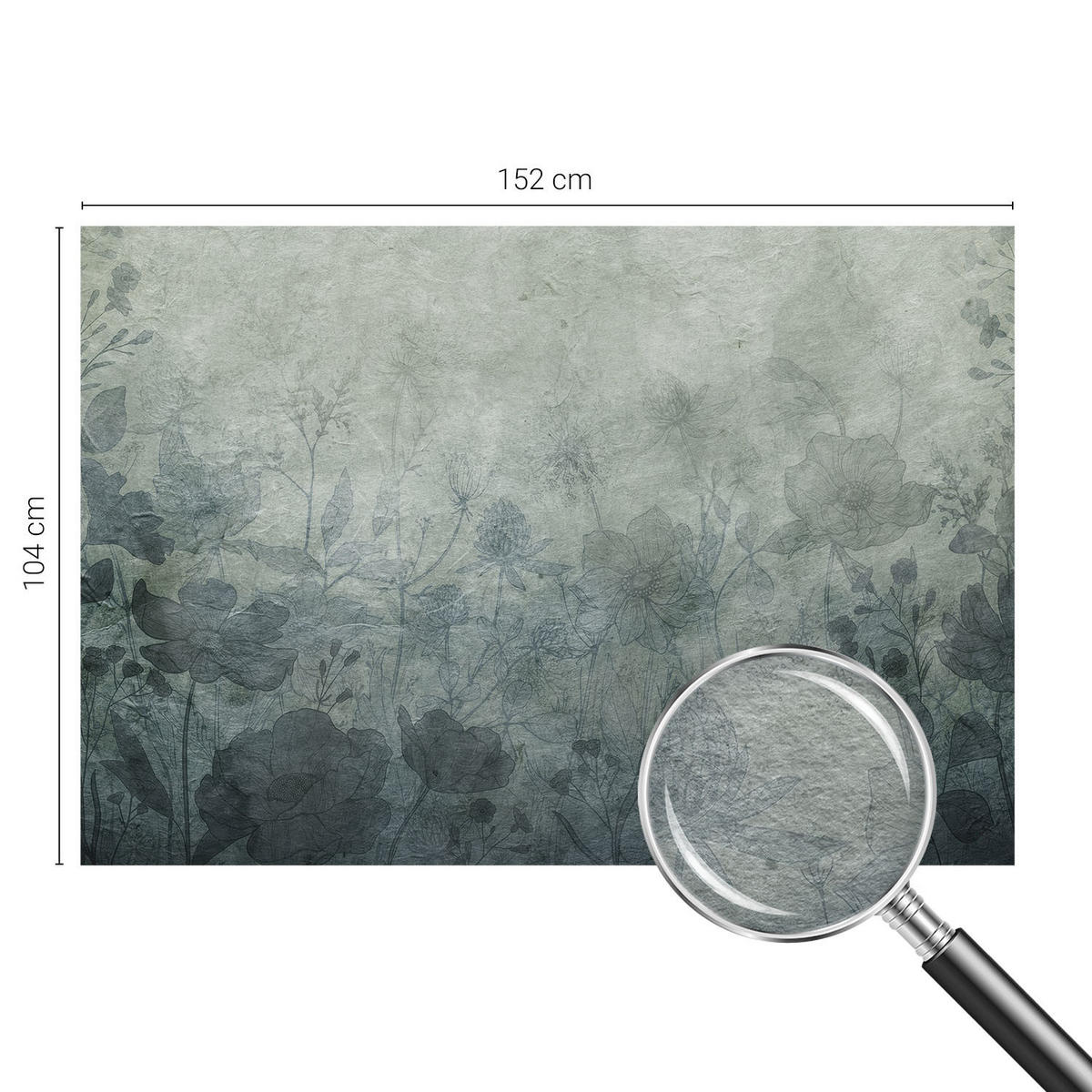 FOTOTAPETE 152x104 cm - Pflanzeneleganz - Grau, Textil (152/104cm) - Wallfluent