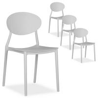 GARTENSTUHL 4er-Set Kunststoff Grau - Grau, Kunststoff (41/80/51cm) - Homestyle4u