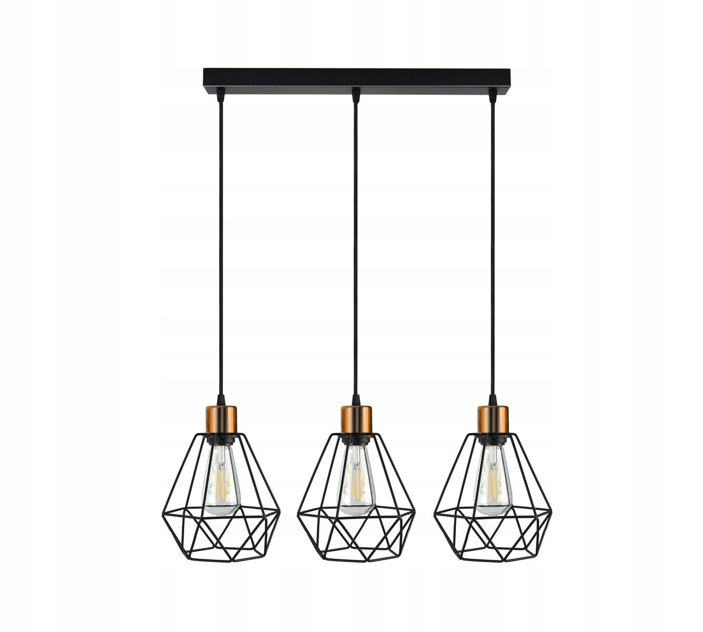 PENDELLEUCHTE EDISON II - Goldfarben/Schwarz, Metall (20/68/100cm) - kiki design