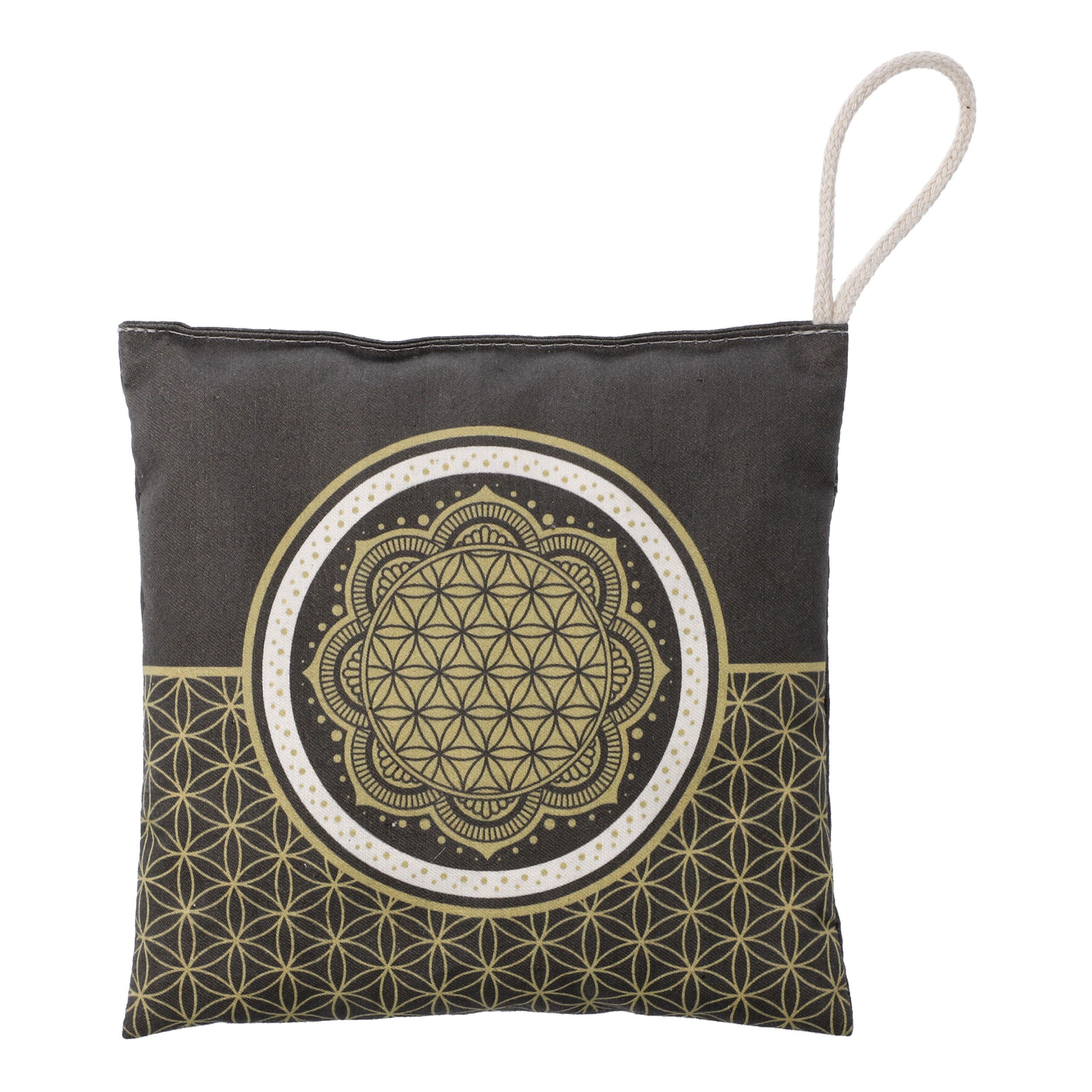 LAVENDELKISSEN, Blume des Lebens Schwarz, Yin Yang, Baumwolle, Bunt, 14 x 14 cm - Multicolor, Textil (14/14/1.5cm) - Goebel