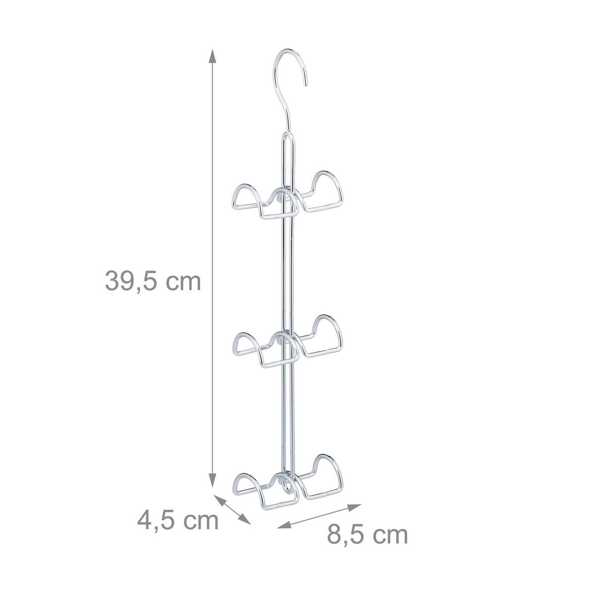 VEŠIAK na tašky - strieborná, kov (4.5cm) - Relaxdays