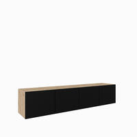 TV-SCHRANK Mio 200 cm (2x100) viertürig, artisan, schwarz - Schwarz/Eiche Artisan, Kunststoff (200/41/40cm) - Margaret Hadas24