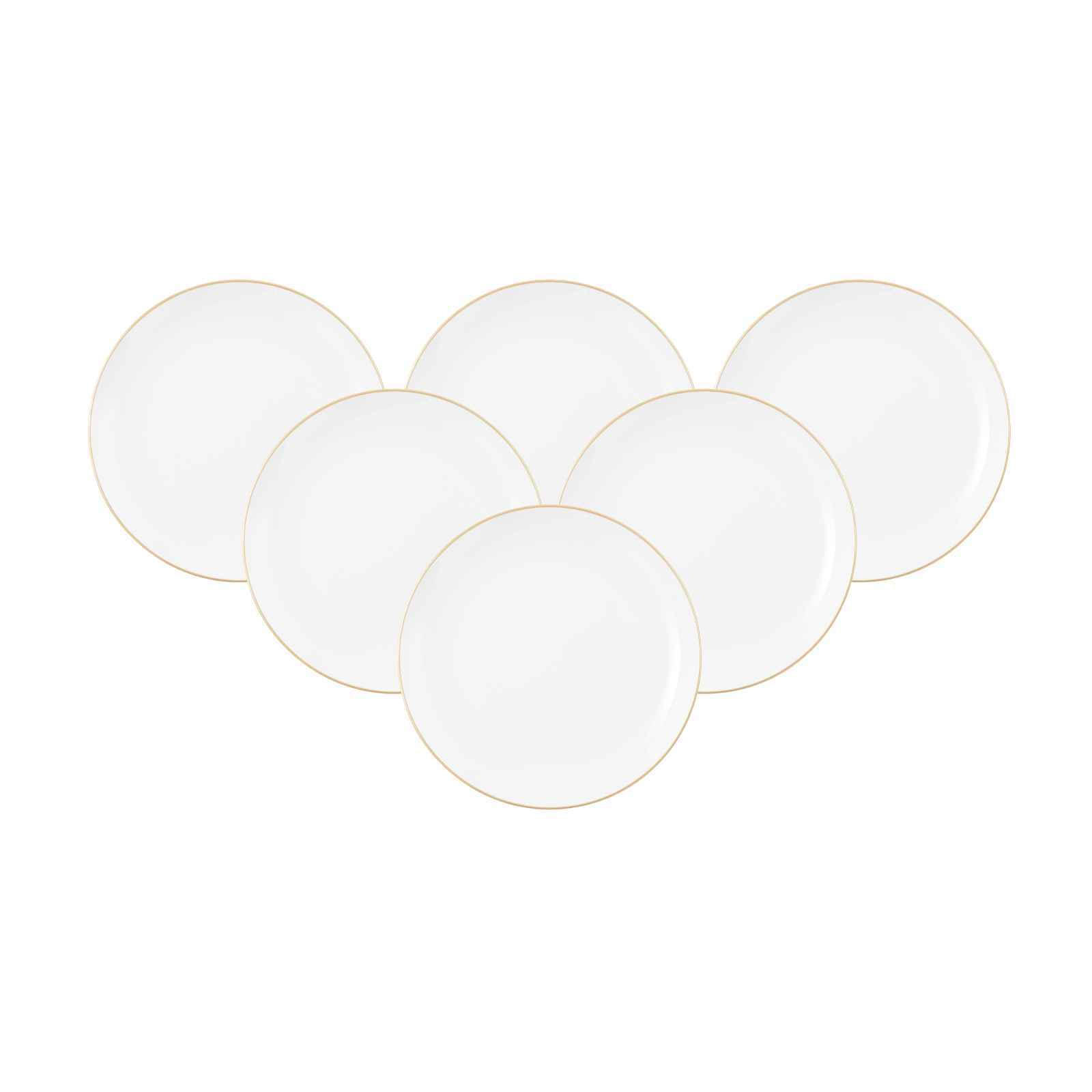 FRÜHSTÜCKSTELLER Liberty Goldrand weiß-gold ø 22,5 cm 6er Set - Goldfarben/Weiß, Keramik (22.7cm) - Seltmann Weiden
