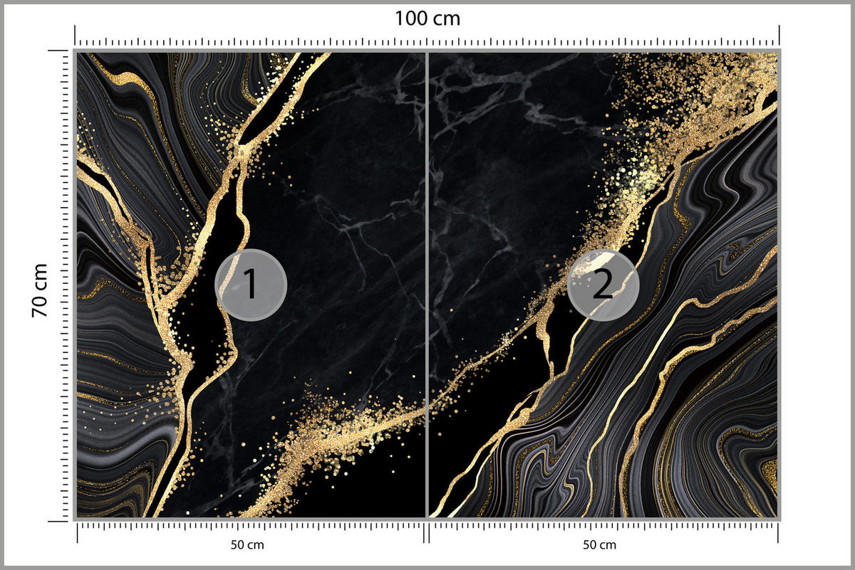 FOTOTAPETE Abstrakter Marmor Muster Glamour 100x70 - Gelb/Beige, Papier (100/70cm) - Muralo